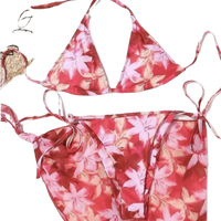 Floral Three Piece Swimsuit-Yaniraparkerco.com-